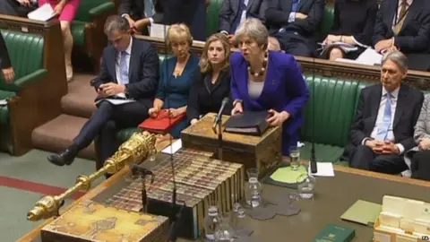 PA Theresa May speaking in the Commons