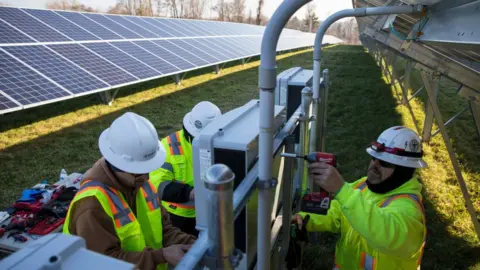 Getty Images Solar farm being built