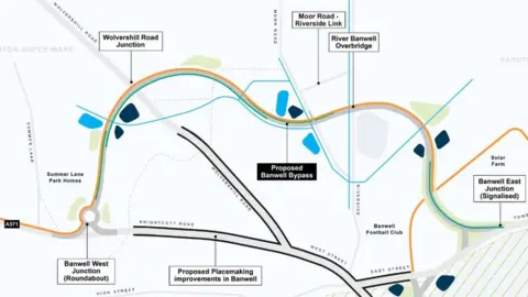 North Somerset Council Map of proposed bypass