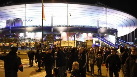 Getty Images The Paris attacks began outside the Stade de France, where France were playing Germany in a friendly