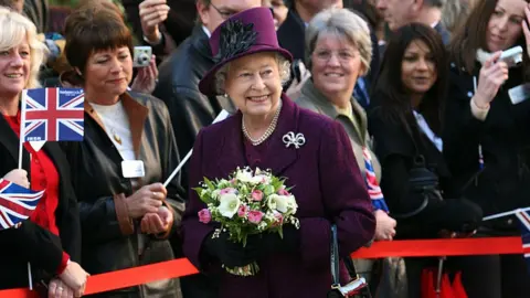 Getty Images The Queen in Milton Keynes