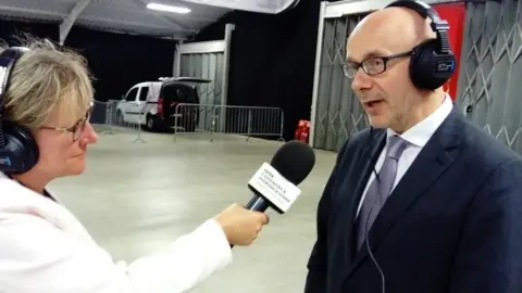 Matt Western talks to BBC reporter Moira Rawlings