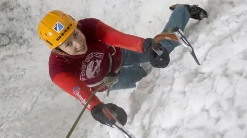 Jeff Holmes GB ice climber Anna Wells