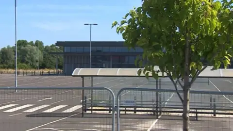 BBC The empty building at Middlehaven, which was initially built to house a Sainsbury's supermarket