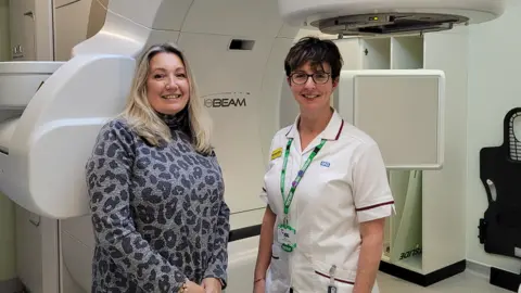 Macmillan Rebecca Quick, Left, and Samantha Bostock, Right, from Macmillan Radiotherapy Late Effects Lead Radiographer at Gloucestershire Oncology Centre.