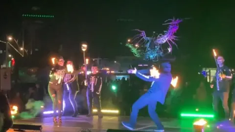 Andrew Turner/BBC The Fire on the Water festival in Great Yarmouth