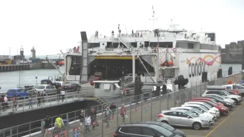 BBC Condor Liberation loading in St Peter Port Harbour