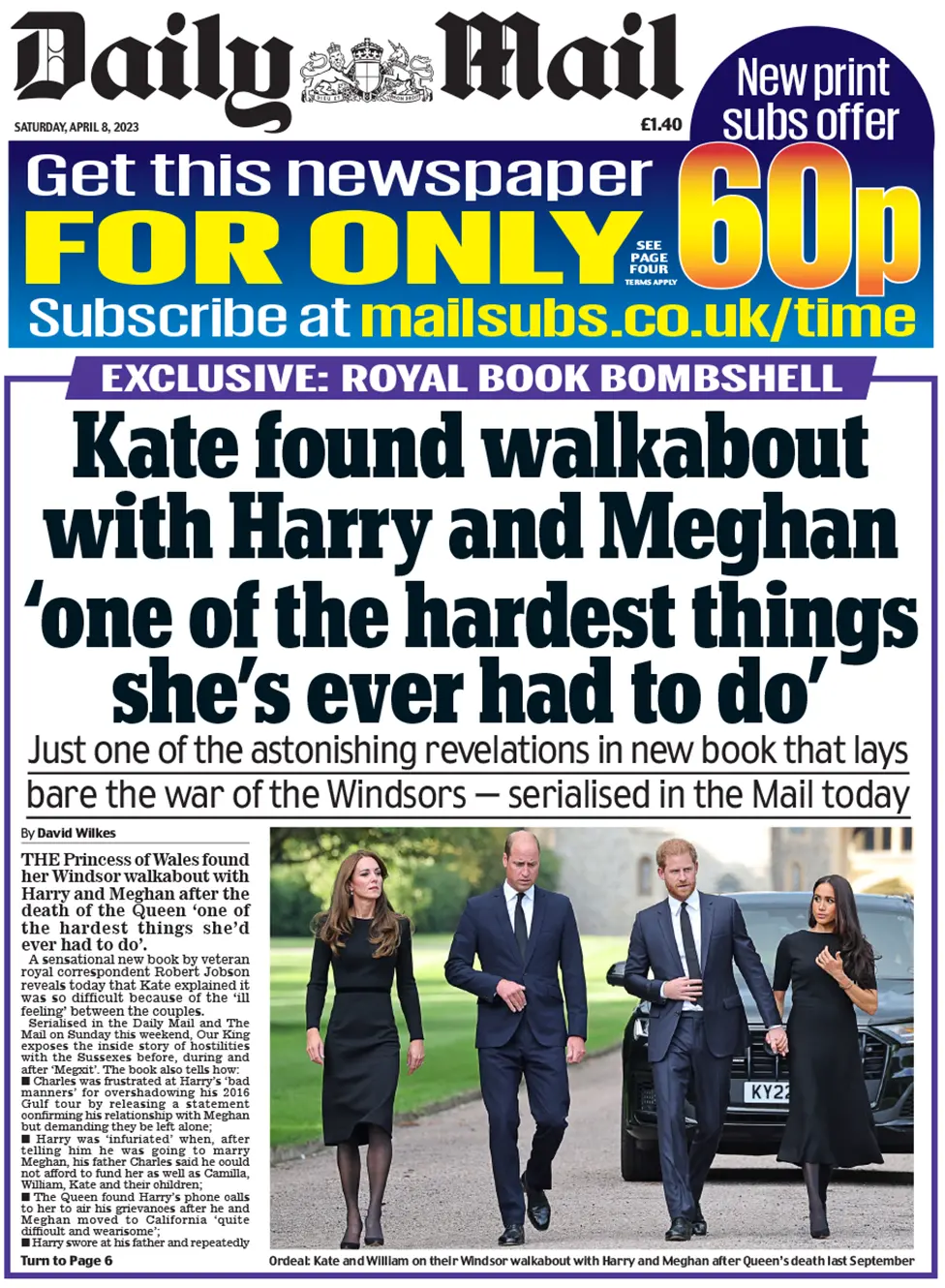 The front page of the Daily Mirror