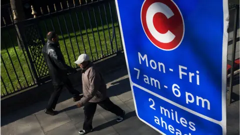 Getty Images Congestion charge sign