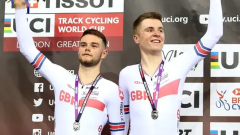 Matthew Walls and Fred Wright celebrate silver in the Madison