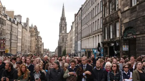 Reuters Crowds gather in Edinburgh