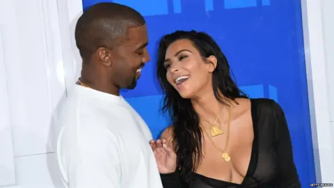 Getty Images Kanye West and Kim Kardashian