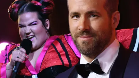 Getty Images composite of Netta from eurovision and ryan reynolds