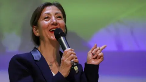 Reuters Ingrid Betancourt, of the Verde Oxigeno (Oxygen Green) party, speaks during an election debate at the Externado University in Bogota, Colombia March 29, 2022