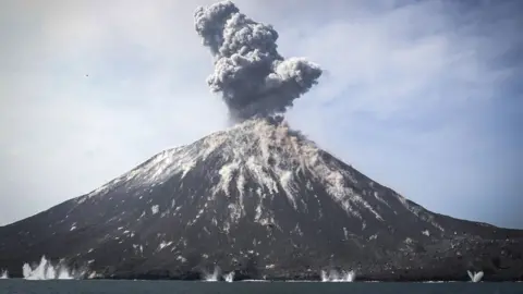EPA File photo: Anak Krakatau erupting