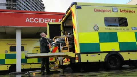 Getty Images ambulance outside A&E