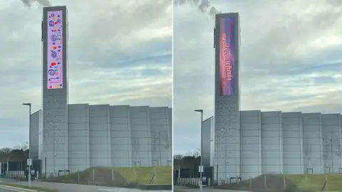 University of Northampton Image on tower