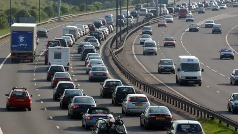 BBC Picture of traffic on the M5 near Bristol