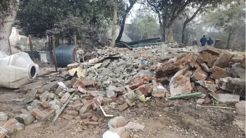 Muzammil Suleman The debris of the mosque after it was razed