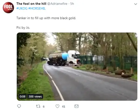 Twitter Oil tanker leaving Horse Hill
