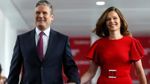 Labour Party Leader Keir Starmer and his wife Victoria Starmer