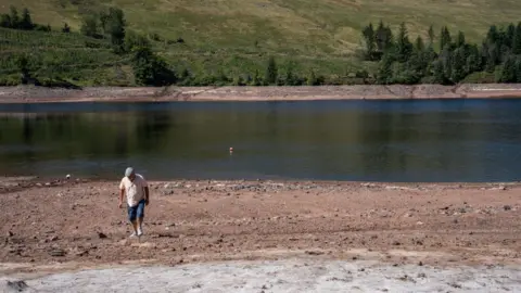 Getty Images Low water levels on this reservoir on the edge of the Brecon Beacons