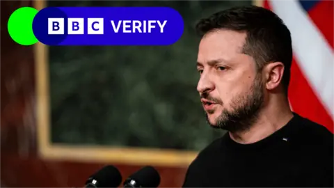 Getty Images Zelensky with Verify logo