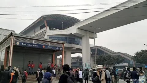 Reuters closed metro station in lahore