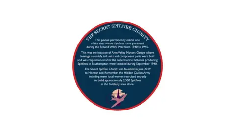 The Secret Spitfire Charity A Secret Spitfire memorial plaque