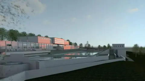 KLH Architects A graphic of a refurbished Broomhill Pool