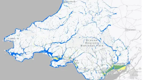 Natural Resources Wales A map of south Wales