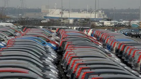 AFP/Getty Cars at Tyne docks