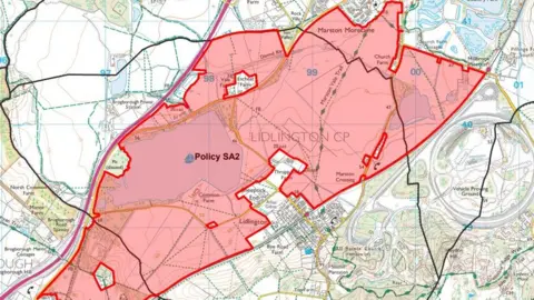 Central Bedfordshire Council  Map of homes to be built in the Marston Vale