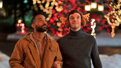 Philippe Bossé/Netflix Philemon Chambers and Michael Urie in Netflix's Single All The Way