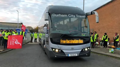 Unite Covid-19 vaccination bus leaving