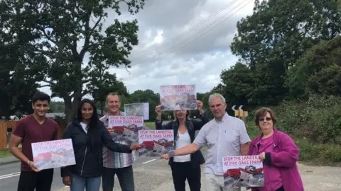 BBC Campaigners at the entrance to Five Oaks Farm in Shedfield