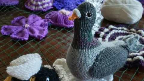 Alison White knitted pigeon