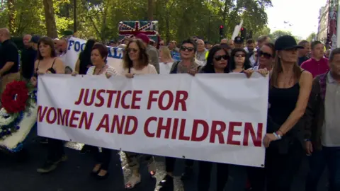 BBC Justice for Women and Children join a march in London