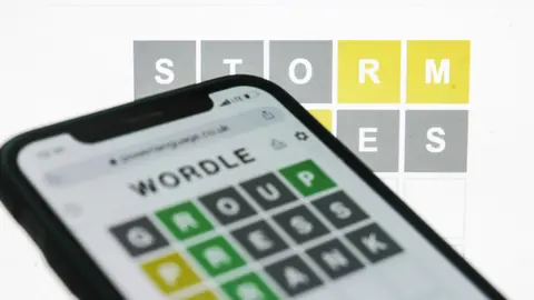 Getty Images Wordle grid on a phone