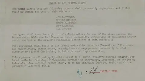 PA Elvis Presley contract