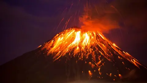 Getty Images The Tungurahua volcano in Ecuador erupting in 2016