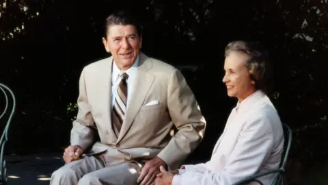 Corbis via Getty resident Ronald Reagan with Supreme Court Justice Sandra Day O'Connor. O'Connor was Reagan's first appointment to the Supreme Court and the first woman to serve on the Court, meeting on the White House Grounds.