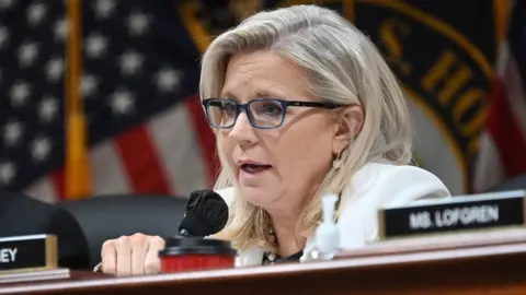 Getty Images US Republican Representative and Vice Chairwoman Liz Cheney speaks during the fifth hearing by the House Select Committee to Investigate the January 6th Attack on the US Capitol in the Cannon House Office Building in Washington, DC, on June 23, 2022