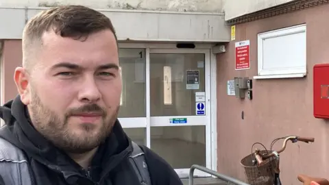 Guy Campbell/BBC St Peter's Court resident Artur Rzeszutek