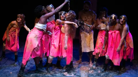 Kate Stanworth Actors in Antigone in a performance in Sicily, Italy - 2021