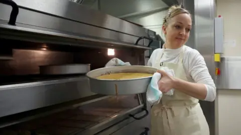 PA Claire Ptak with royal wedding cake