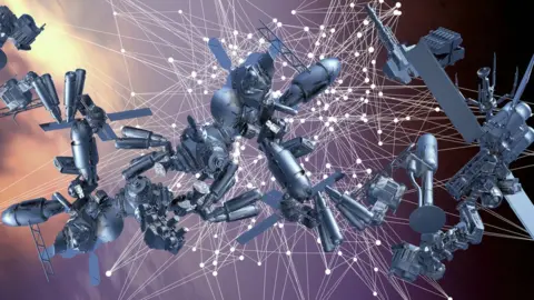 Getty Images Experts predict an increasing threat of space junk that will fall to Earth.