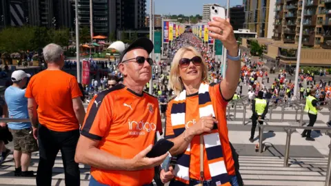 PA Wire Luton Town fans at Wembley