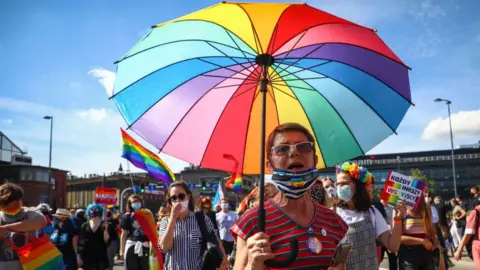 Getty Images Polls suggest the country was becoming more open towards LGBT+ people, but that trend stopped in 2019