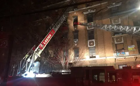 EPA New York Fire Department at a fire in the Bronx borough of New York City, on 28 December 2017